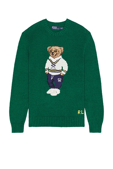 Polo Ralph Lauren Heritage Icon Bear Crewneck Sweater in Primary Green
