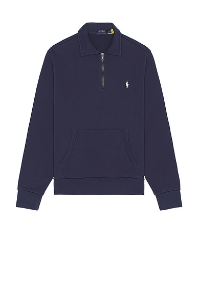Polo Ralph Lauren Loopback Terry 1/2 Zip Sweatshirt in Cruise Navy