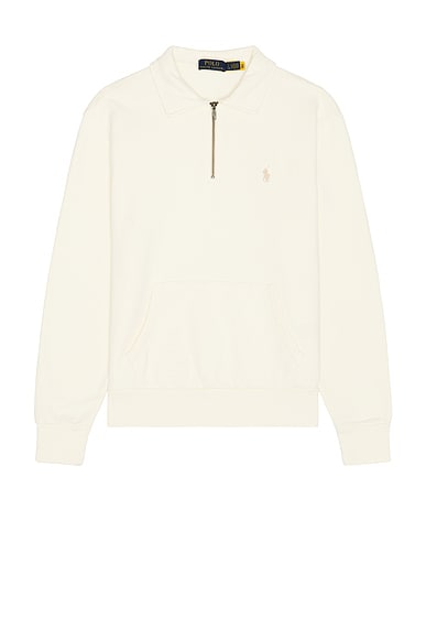 Polo Ralph Lauren Loopback Terry 1/2 Zip Sweatshirt in Clubhouse Cream
