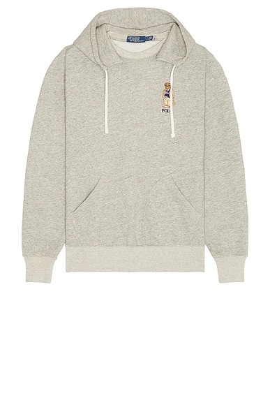 Polo Ralph Lauren Vintage Fleece Novelty Bear Hoodie in Loft Heather