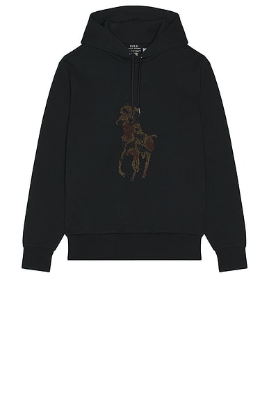 Long Sleeve Double Knit Tech Hoodie With Large Camo Pony