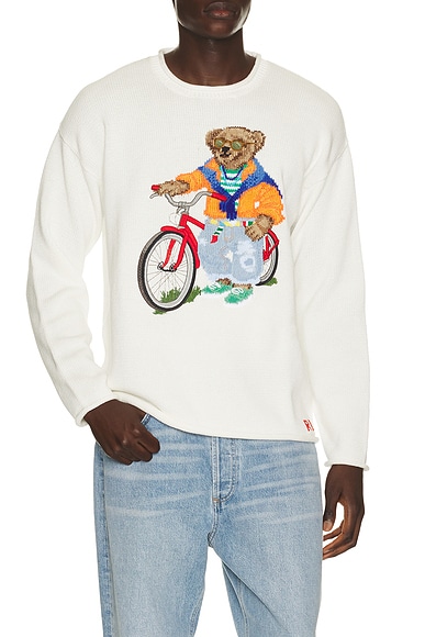 Long Sleeve Cotton Novelty Harbor Island Bear Rollneck Sweater