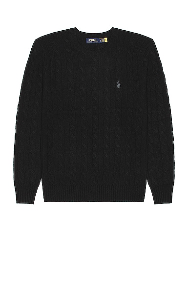Polo Ralph Lauren Wool Cable Knit Sweater In Polo Black