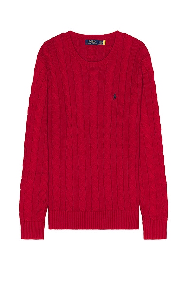 Shop Polo Ralph Lauren Long Sleeve Sweater In Park Avenue Red