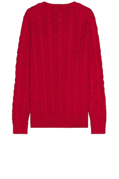 Shop Polo Ralph Lauren Long Sleeve Sweater In Park Avenue Red