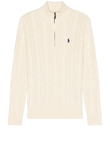 Polo Ralph Lauren Roving Zip Sweater in Andover Cream