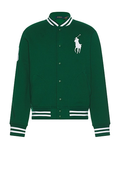 Polo Ralph Lauren Big Pony Baseball Jacket in Tennis Green