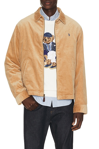 Polo Ralph Lauren 8 Wale Corduroy Wynton Windbreaker in Vintage Khaki