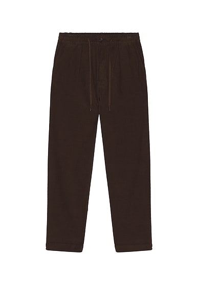 Polo Ralph Lauren Garment Dyed Corduroy Prepster Pleated Pant in Dark Brown