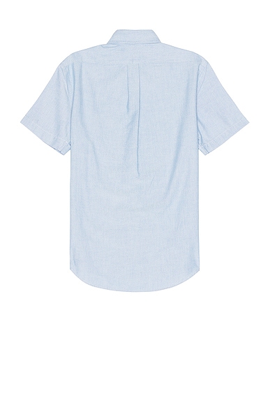 Polo Ralph Lauren Logo-embroidered Oxford Short-sleeve Shirt In Blue