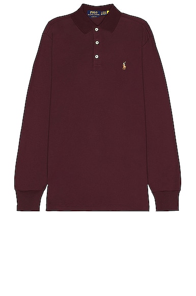 Maroon ralph lauren long sleeve polo sales