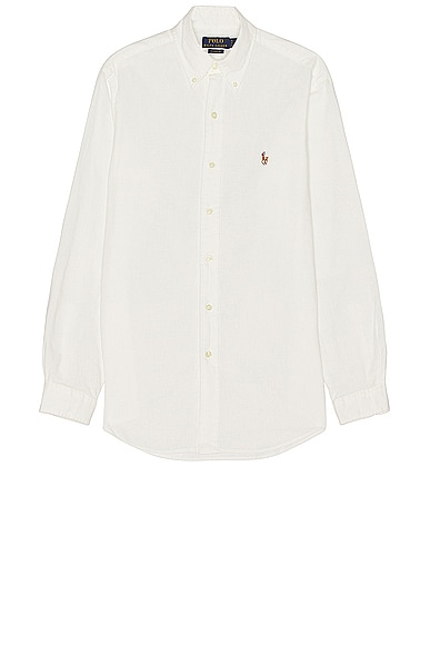 Polo Ralph Lauren Long Sleeve Chambray Shirt in White