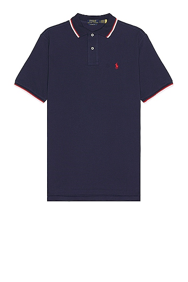 Polo Ralph Lauren Tipped Mesh Classic Polo in Newport Navy