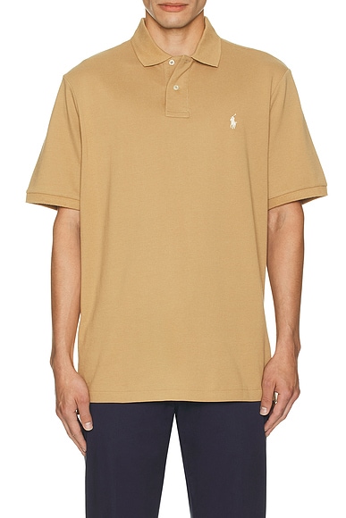Polo Ralph Lauren Solid Mesh Polo in Cafe Tan