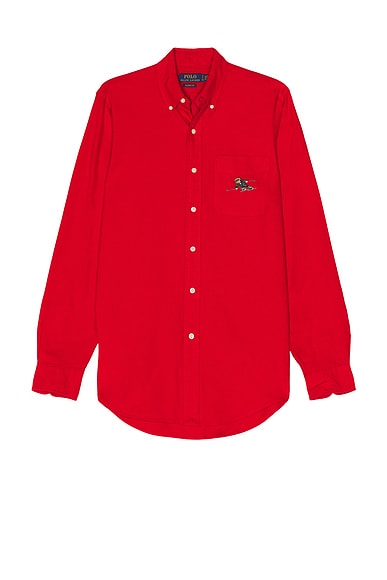 Polo Ralph Lauren Long Sleeve Bear Sport Shirt in RL 2000 Red