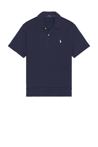 Polo Ralph Lauren Short Sleeve Loopback Terry Polo Sweatshirt in Cruise Navy