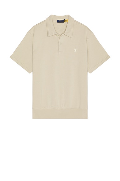 Polo Ralph Lauren Short Sleeve Loopback Terry Polo Sweatshirt in Stonewear Grey