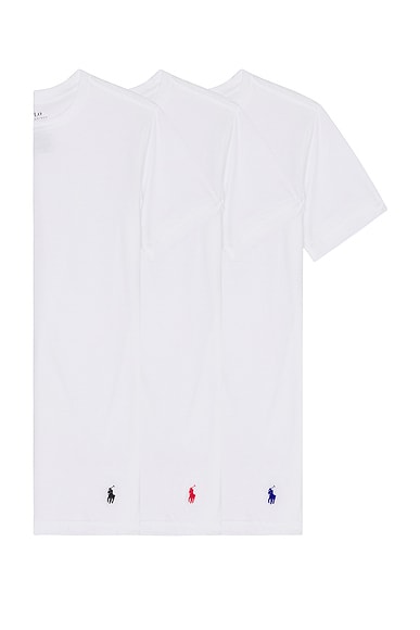 Polo Ralph Lauren Slim Fit Cotton 3 Pack Undershirt in White