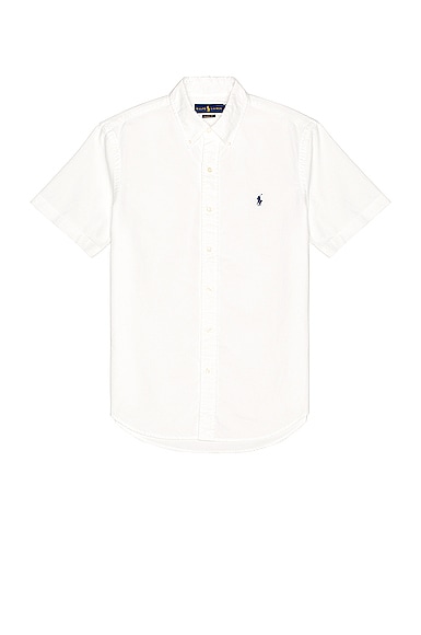Polo Ralph Lauren Short Sleeve Oxford Shirt in White
