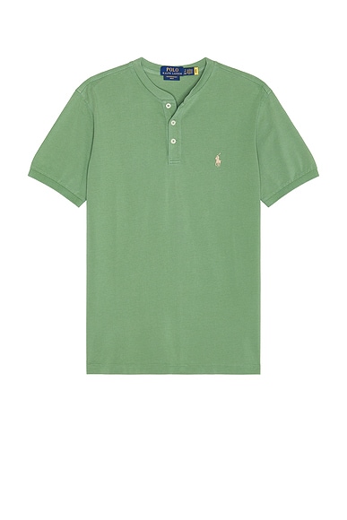 Polo Ralph Lauren Short Sleeve Featherweight Mesh Henley in Fatigue