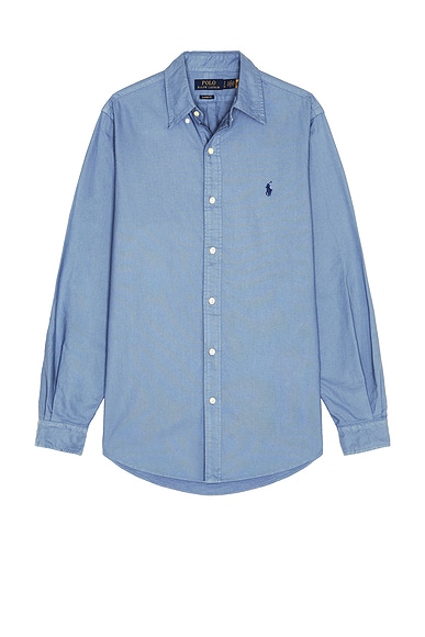 Long Sleeve Garment Dyed Oxford Sport Shirt