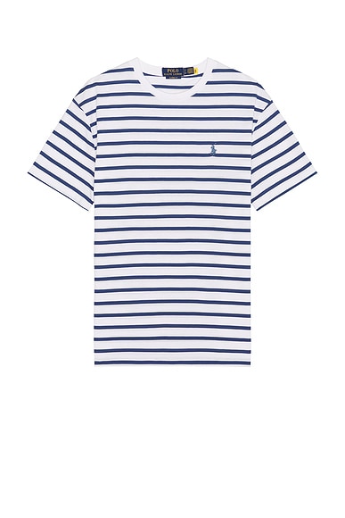 Jersey Knit Crewneck Stripe T-Shirt