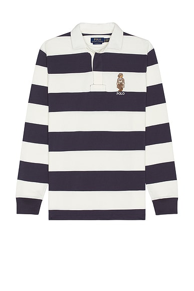 Long Sleeve Novelty Heritage Bear Rugby Polo