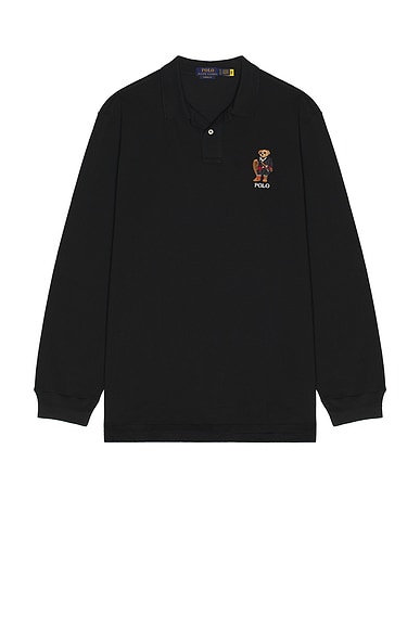Long Sleeve Novelty Holiday Bear Polo
