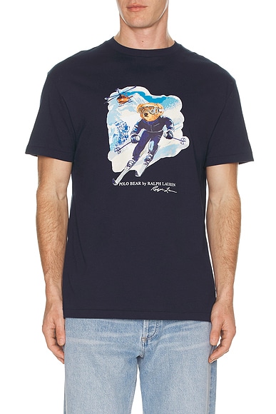 Short Sleeve Graphic Novelty Bear T-Shirt