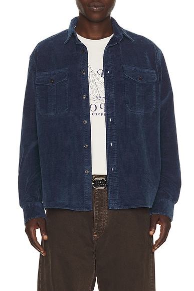 Polo Ralph Lauren Long Sleeve 8 Wale Cord Ranger Sport Shirt in Indigo