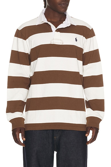 Long Sleeve Iconic Rugby Stripe Polo