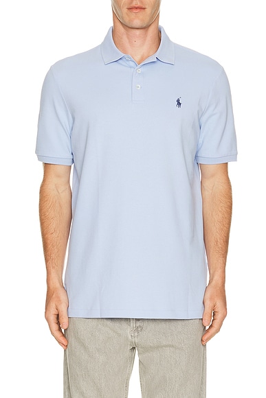 Polo Ralph Lauren Short Sleeve Stretch Mesh Polo in Pebble Blue