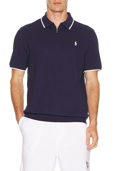 Polo Ralph Lauren Short Sleeve Half Zip Polo in Newport Navy