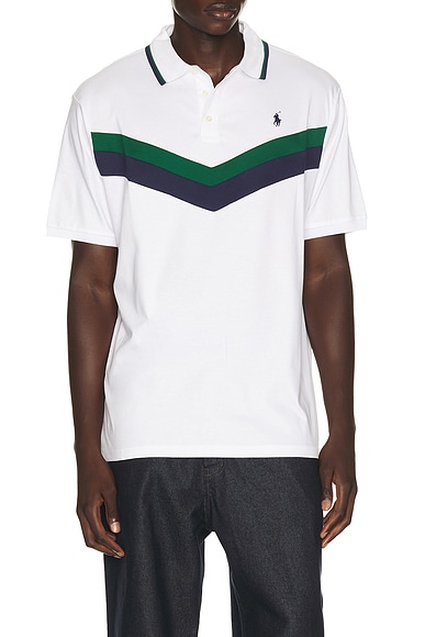 Polo Ralph Lauren Soft Touch Chest Stripe Polo in White