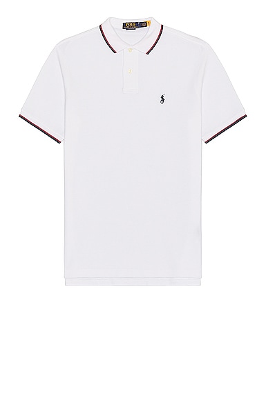 Polo Ralph Lauren Tipped Mesh Classic Polo in White