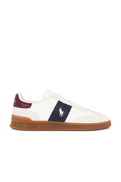 Polo Ralph Lauren Aera Sneaker in Bianco, Navy, & Wine