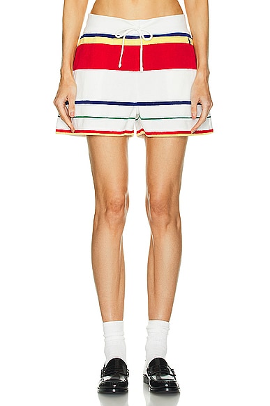 Polo Ralph Lauren Terry Cotton Stripe Short in Multi Stripe