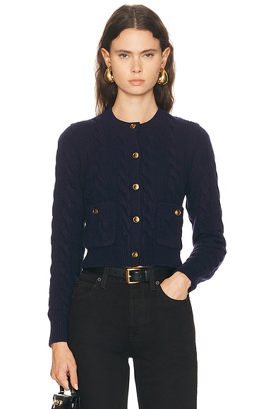 Polo Ralph Lauren Crewneck Cardigan in Hunter Navy