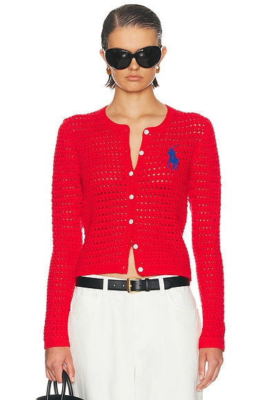 Polo Ralph Lauren Long Sleeve Cardigan in Petal Rose