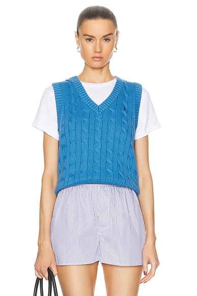Shop Polo Ralph Lauren Pullover Vest In Blue Orbit