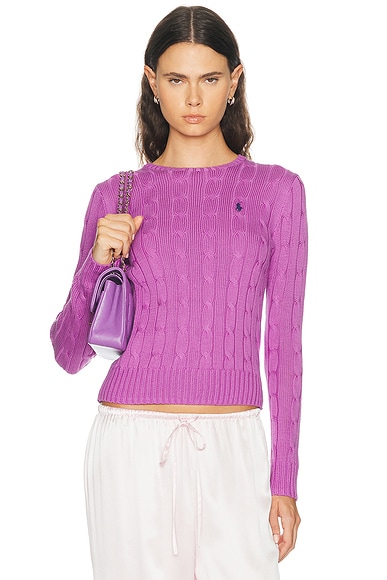 Polo Ralph Lauren Julianna Long Sleeve Sweater in Thistle Pink