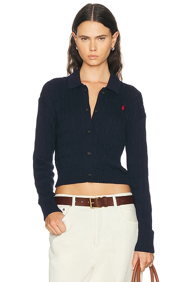 Polo Ralph Lauren Long Sleeve Cardigan in Hunter Navy