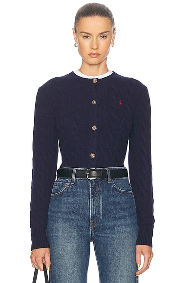 Polo Ralph Lauren Long Sleeve Cardigan in Hunter Navy
