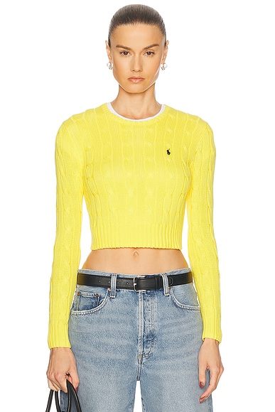 Cable-knit Cotton Cropped Sweater