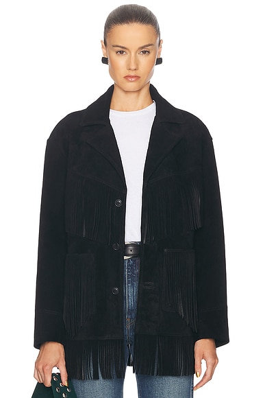Polo Ralph Lauren Fringe Jacket in Black