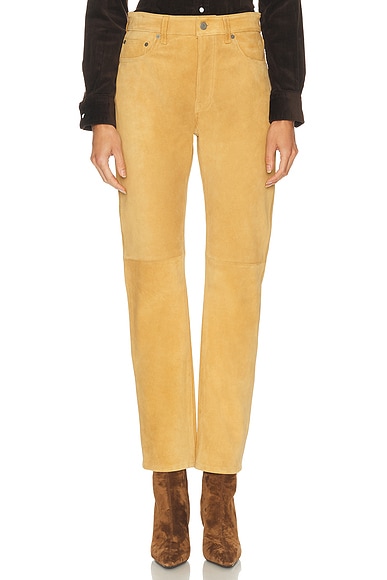 Suede Straight Leg Pant