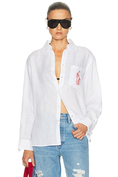 Polo Ralph Lauren Long Sleeve Sport Shirt in Classic Oxford White