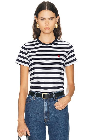 Polo Ralph Lauren Short Sleeve T-Shirt in Hunter Navy & White