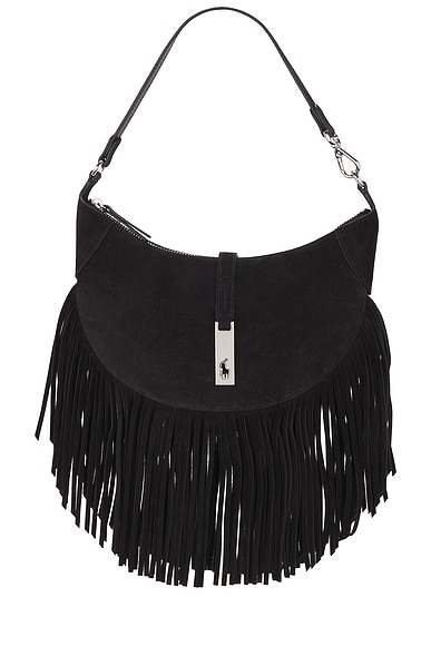 Polo Ralph Lauren Fringe Shoulder Bag in Black