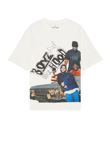 Philcos Boyz N The Hood Car Lean Boxy Tee in Cream Pigment